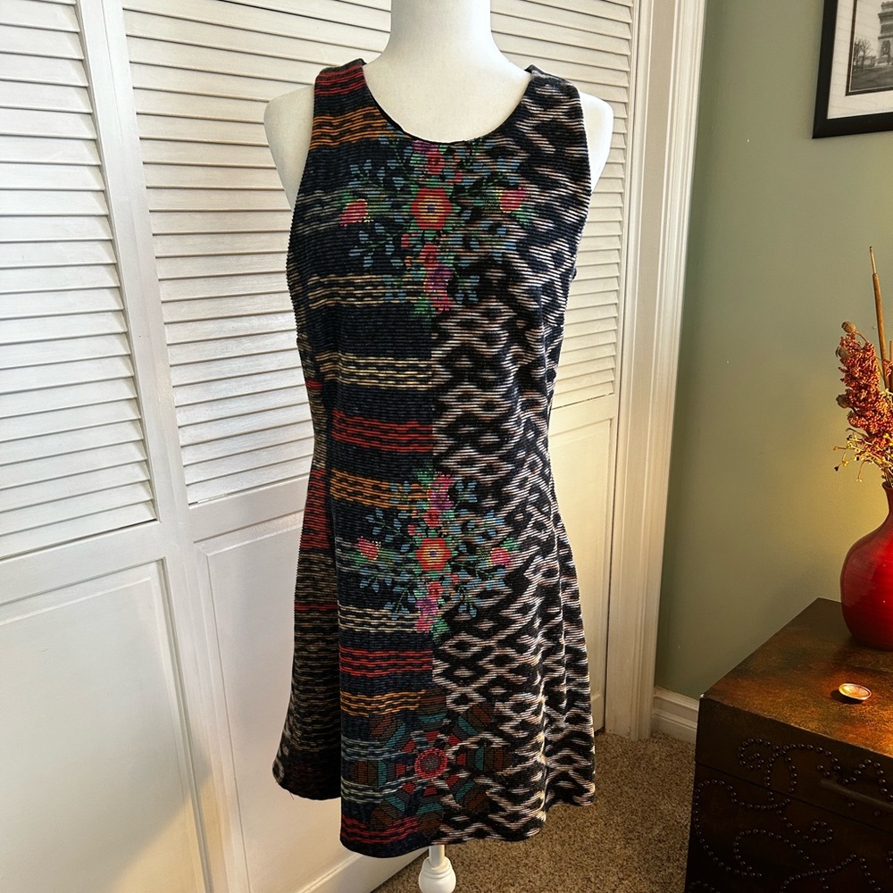 Desiqual large print dress. Great with a Jean jacket.